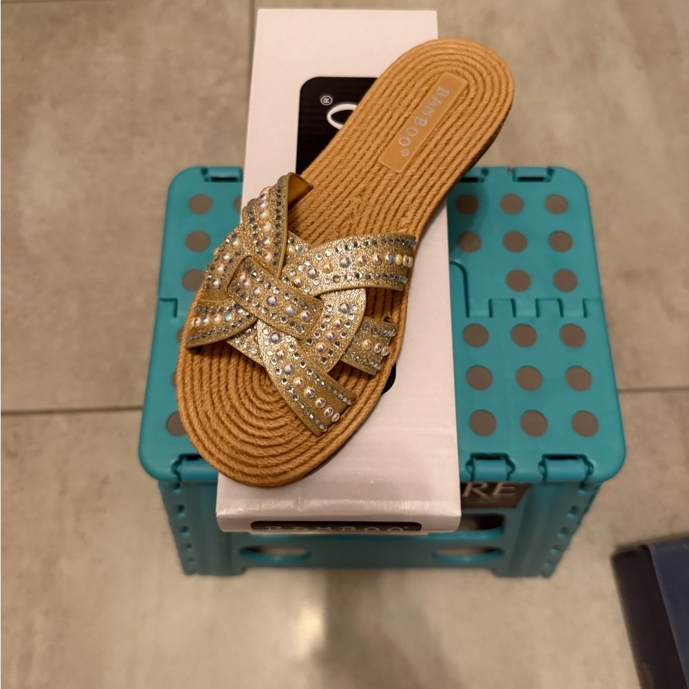Bamboo Gold Rhinestone Women's Sandals